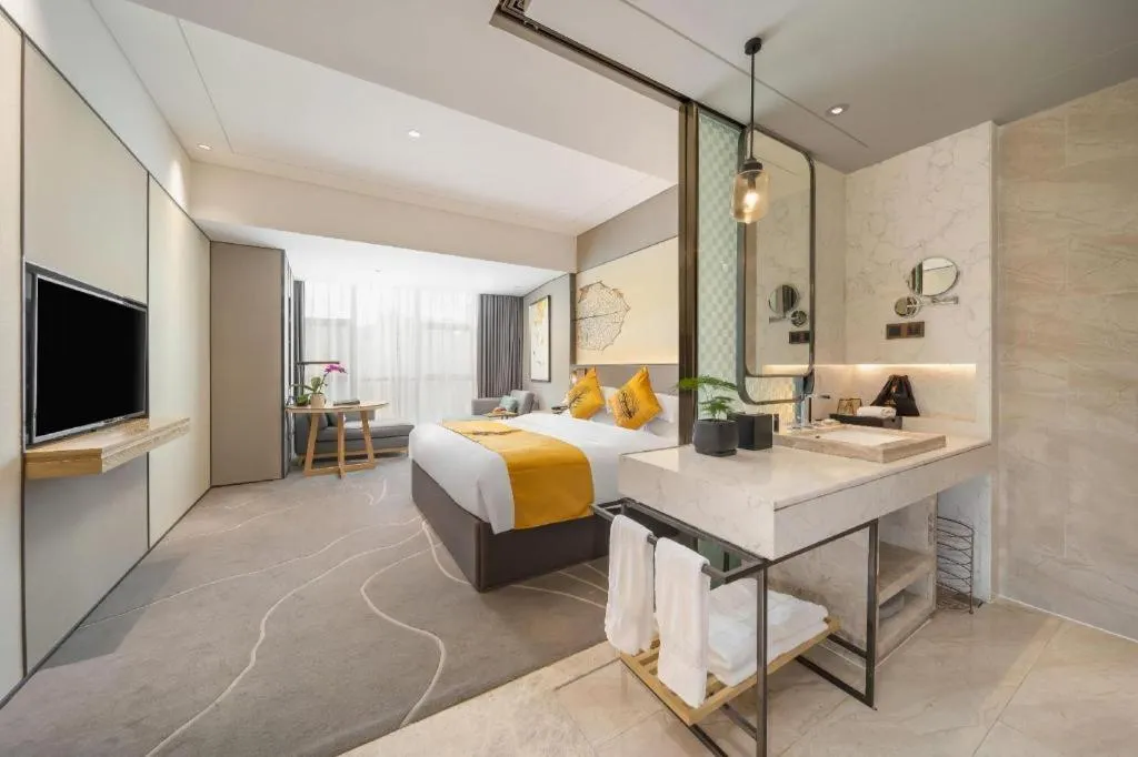 Bed in ZHONG DING HOTEL