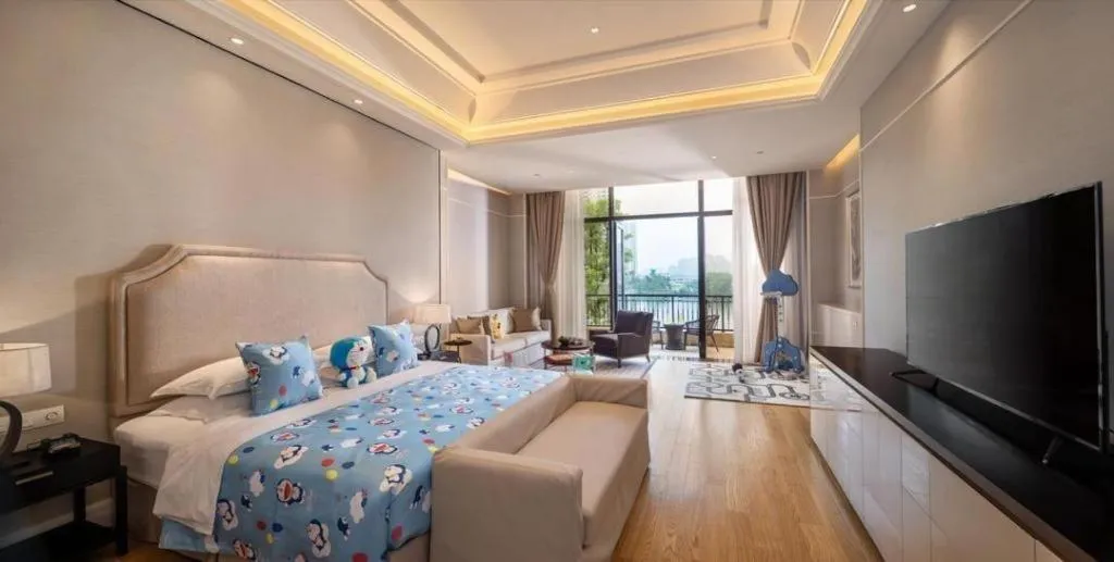 Bed in Donghai Xianhucheng Huanglong Hotel