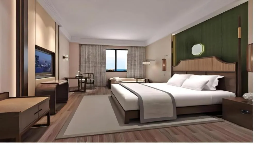 Bed in Metropolo Hotel YunNan Shangri-la Karma Dan Songzanlin Temple