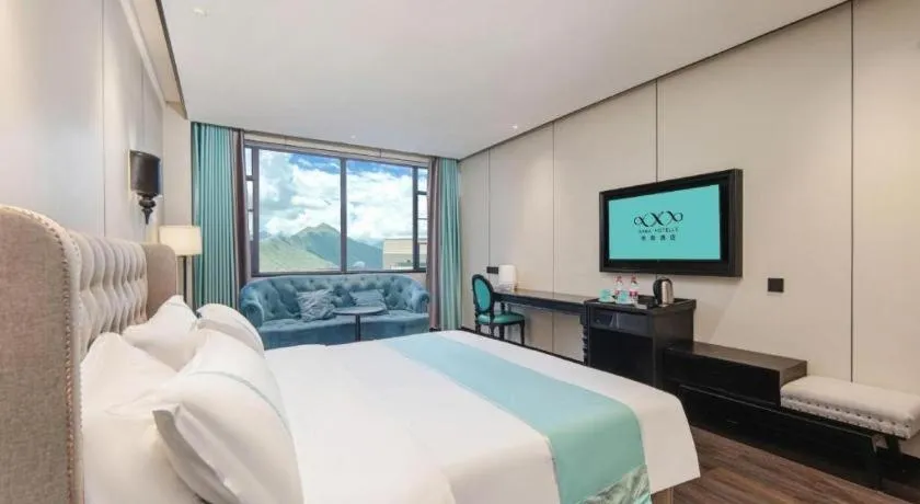 Bed in Xana Hotelle Lhasa Potala Palace Beijing Middle Road