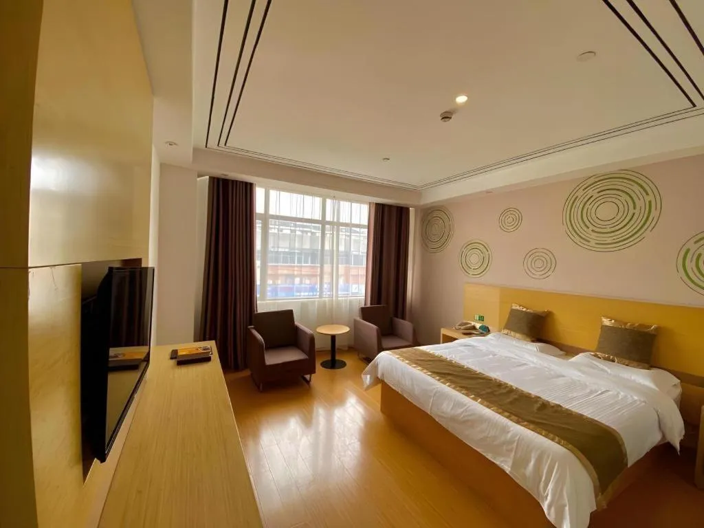 Bed in GreenTree Inn Shanghai Fengxian District Xiaotang Metro Station