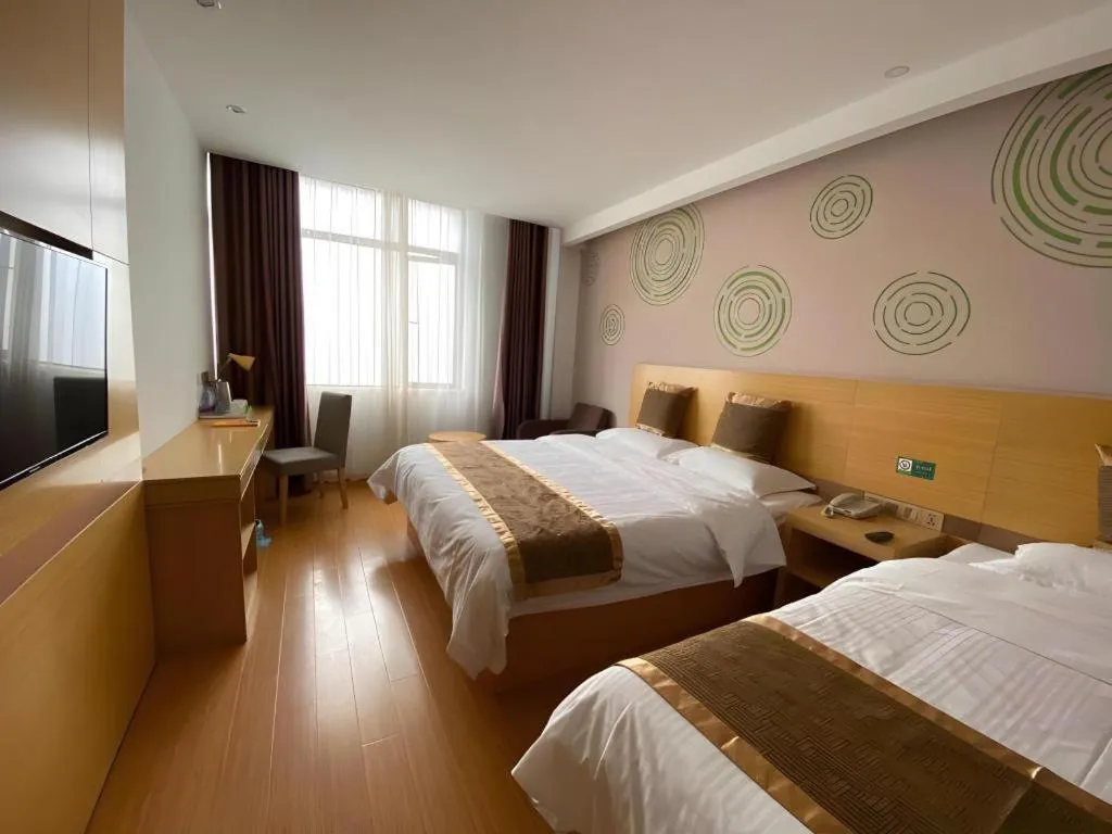 Bed in GreenTree Inn Shanghai Fengxian District Xiaotang Metro Station
