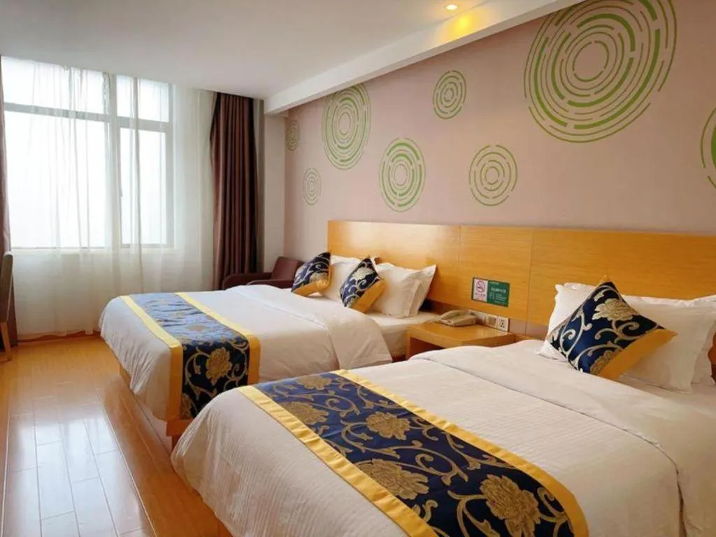 Bed in GreenTree Inn Shanghai Fengxian District Xiaotang Metro Station