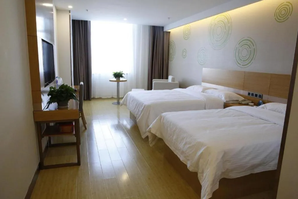 Bed in GreenTree Inn Ordos Kangbashi District Ulan Mulun Street Branch
