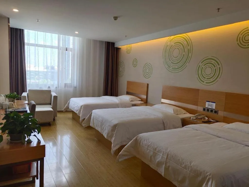 Bed in GreenTree Inn Ordos Kangbashi District Ulan Mulun Street Branch