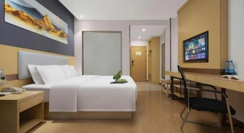 Bed in GreenTree Inn Huanggang City Wuxue City Kanjiang Avenue
