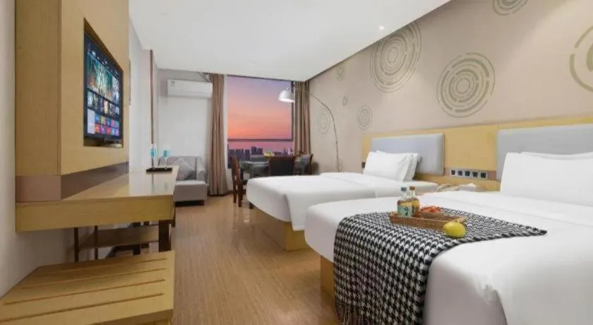 Bed in GreenTree Inn Huanggang City Wuxue City Kanjiang Avenue