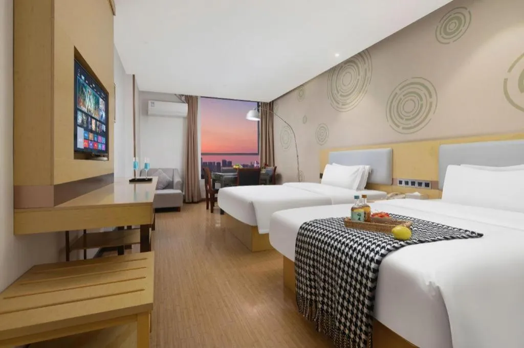 Bed in GreenTree Inn Huanggang City Wuxue City Kanjiang Avenue