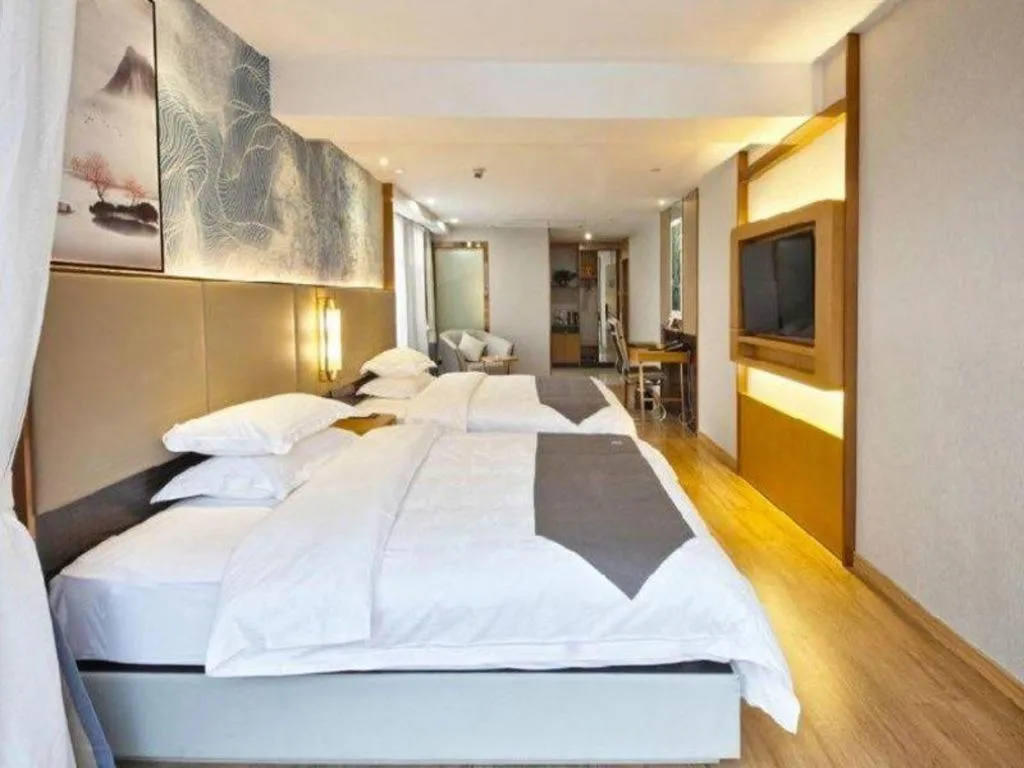 Bed in GreenTree Eastern Hotel Huai'an Bus Station Zhou Enlai Memorial