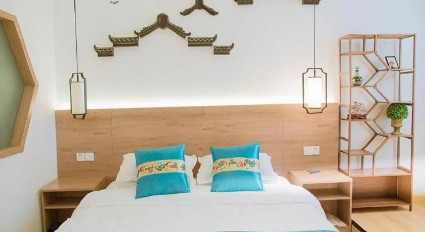 Bed in Shell Zaozhuang Taierzhuang Ancient City East Gate Hotel