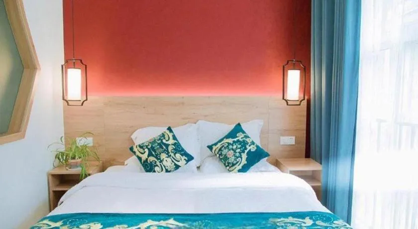 Bed in Shell Zaozhuang Taierzhuang Ancient City East Gate Hotel