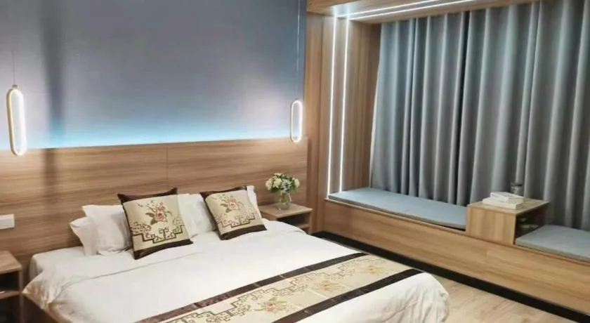 Bed in Shell Zaozhuang Taierzhuang Ancient City East Gate Hotel