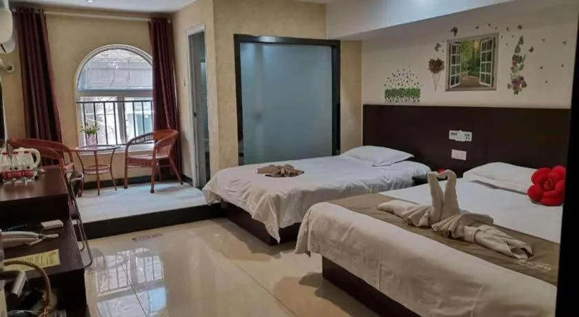 Bed in Shell Zaozhuang Taierzhuang Ancient City East Gate Hotel