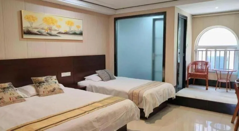 Bed in Shell Zaozhuang Taierzhuang Ancient City East Gate Hotel