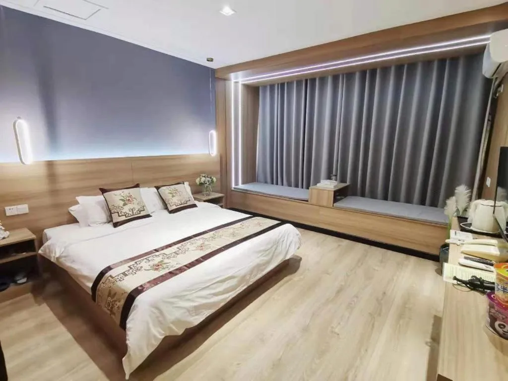 Bed in Shell Zaozhuang Taierzhuang Ancient City East Gate Hotel