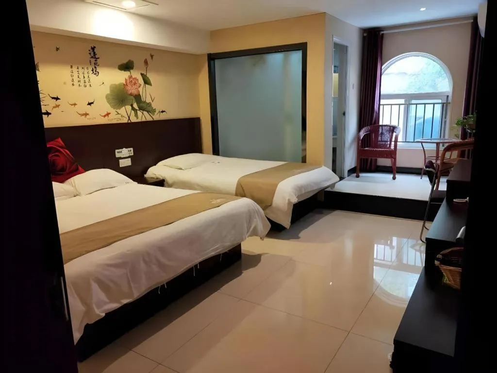 Bed in Shell Zaozhuang Taierzhuang Ancient City East Gate Hotel