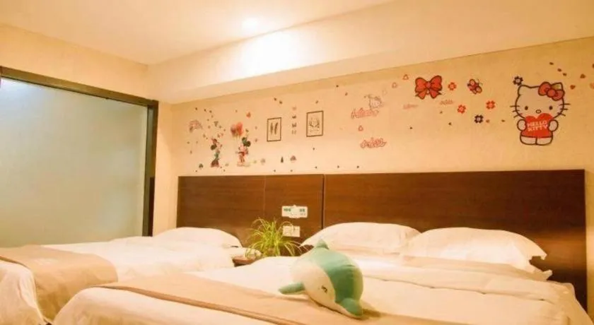 Bed in Shell Zaozhuang Taierzhuang Ancient City East Gate Hotel