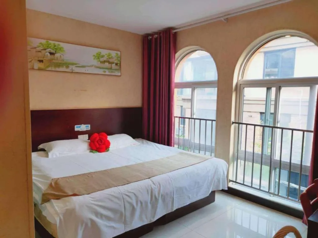 Bed in Shell Zaozhuang Taierzhuang Ancient City East Gate Hotel