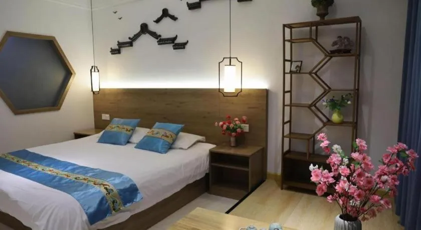 Bed in Shell Zaozhuang Taierzhuang Ancient City East Gate Hotel