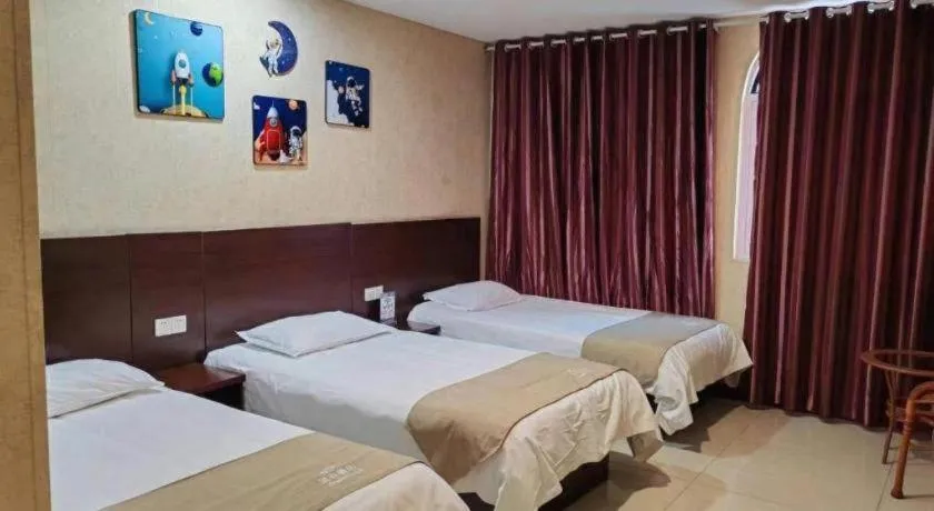 Bed in Shell Zaozhuang Taierzhuang Ancient City East Gate Hotel