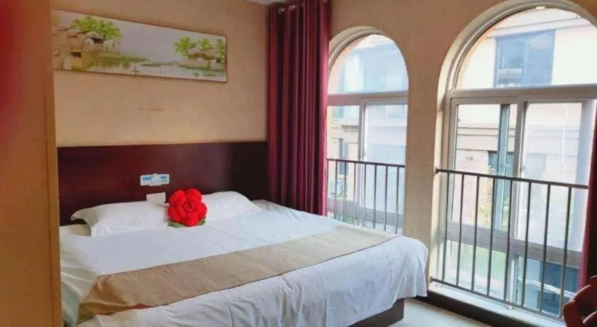 Bed in Shell Zaozhuang Taierzhuang Ancient City East Gate Hotel