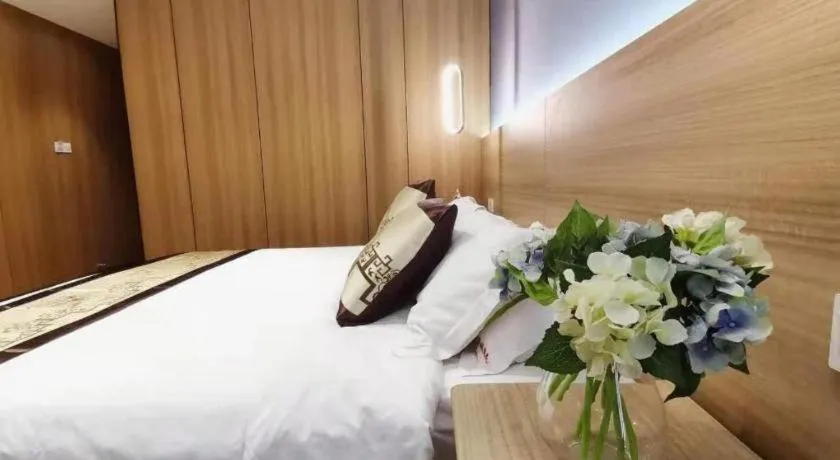 Bed in Shell Zaozhuang Taierzhuang Ancient City East Gate Hotel