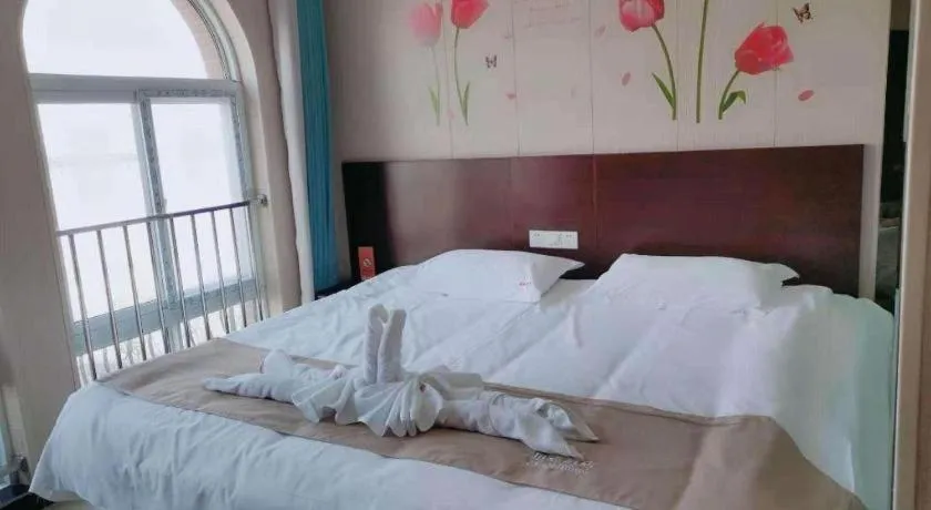 Bed in Shell Zaozhuang Taierzhuang Ancient City East Gate Hotel