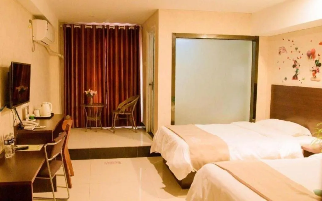 Bed in Shell Zaozhuang Taierzhuang Ancient City East Gate Hotel