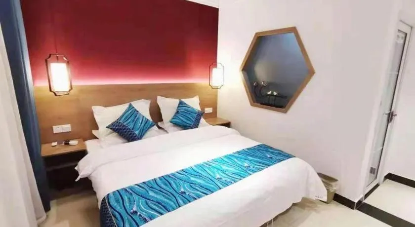 Bed in Shell Zaozhuang Taierzhuang Ancient City East Gate Hotel