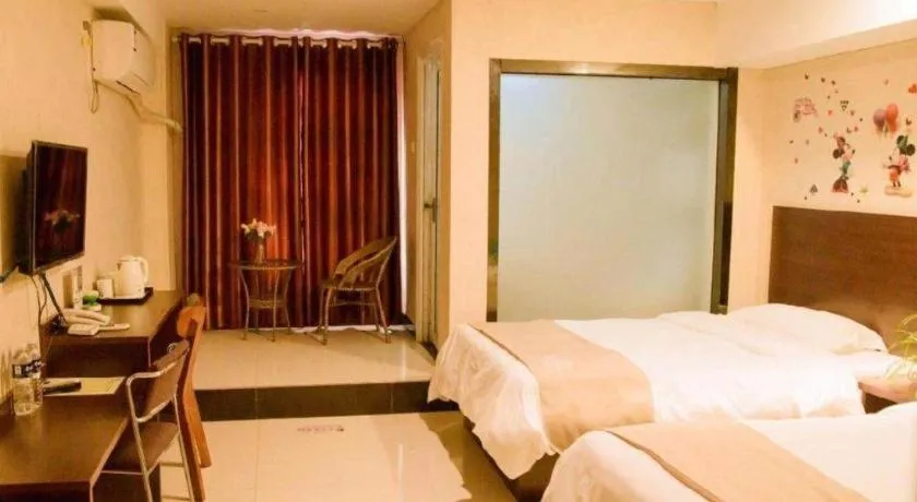 Bed in Shell Zaozhuang Taierzhuang Ancient City East Gate Hotel