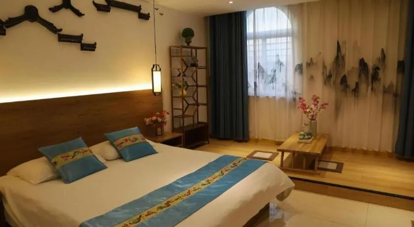 Bed in Shell Zaozhuang Taierzhuang Ancient City East Gate Hotel