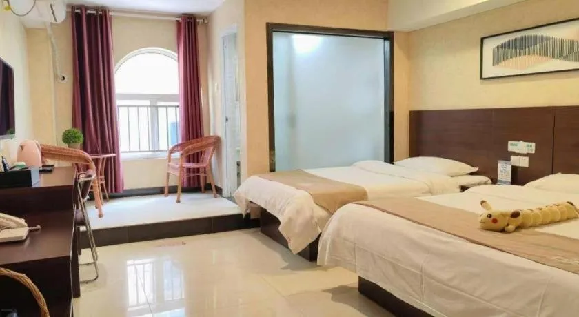 Bed in Shell Zaozhuang Taierzhuang Ancient City East Gate Hotel