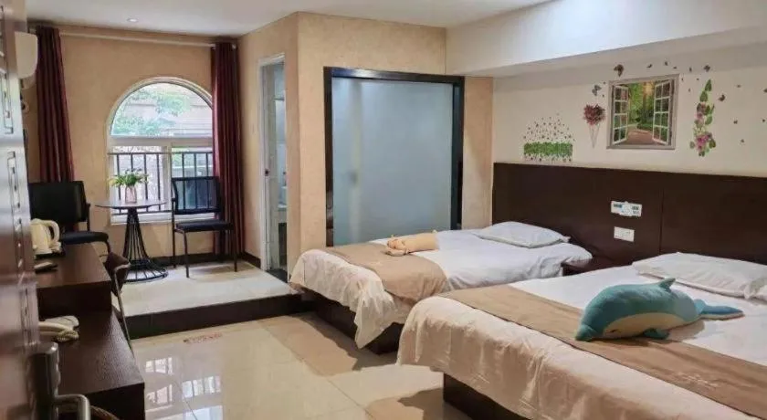 Bed in Shell Zaozhuang Taierzhuang Ancient City East Gate Hotel