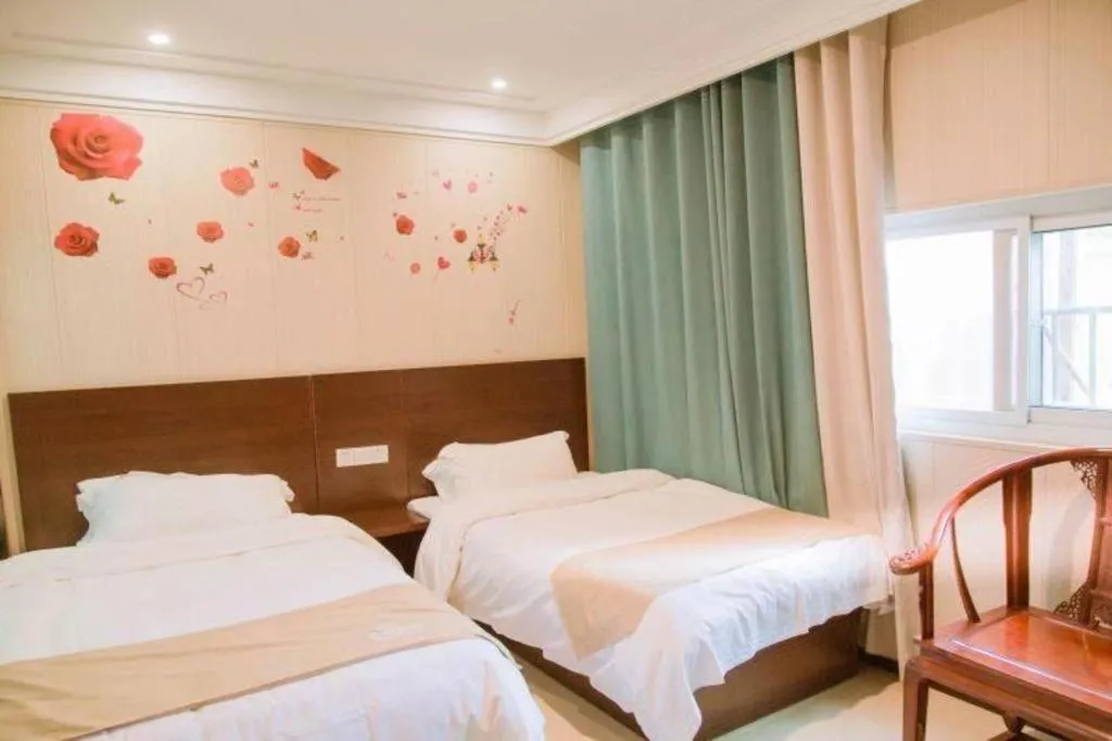 Bed in Shell Zaozhuang Taierzhuang Ancient City East Gate Hotel