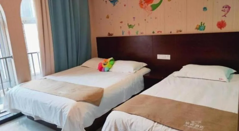 Bed in Shell Zaozhuang Taierzhuang Ancient City East Gate Hotel