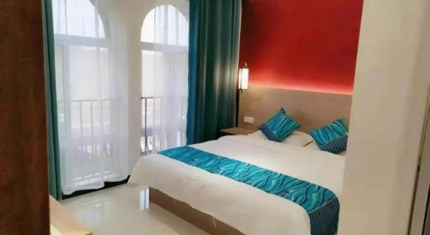 Bed in Shell Zaozhuang Taierzhuang Ancient City East Gate Hotel