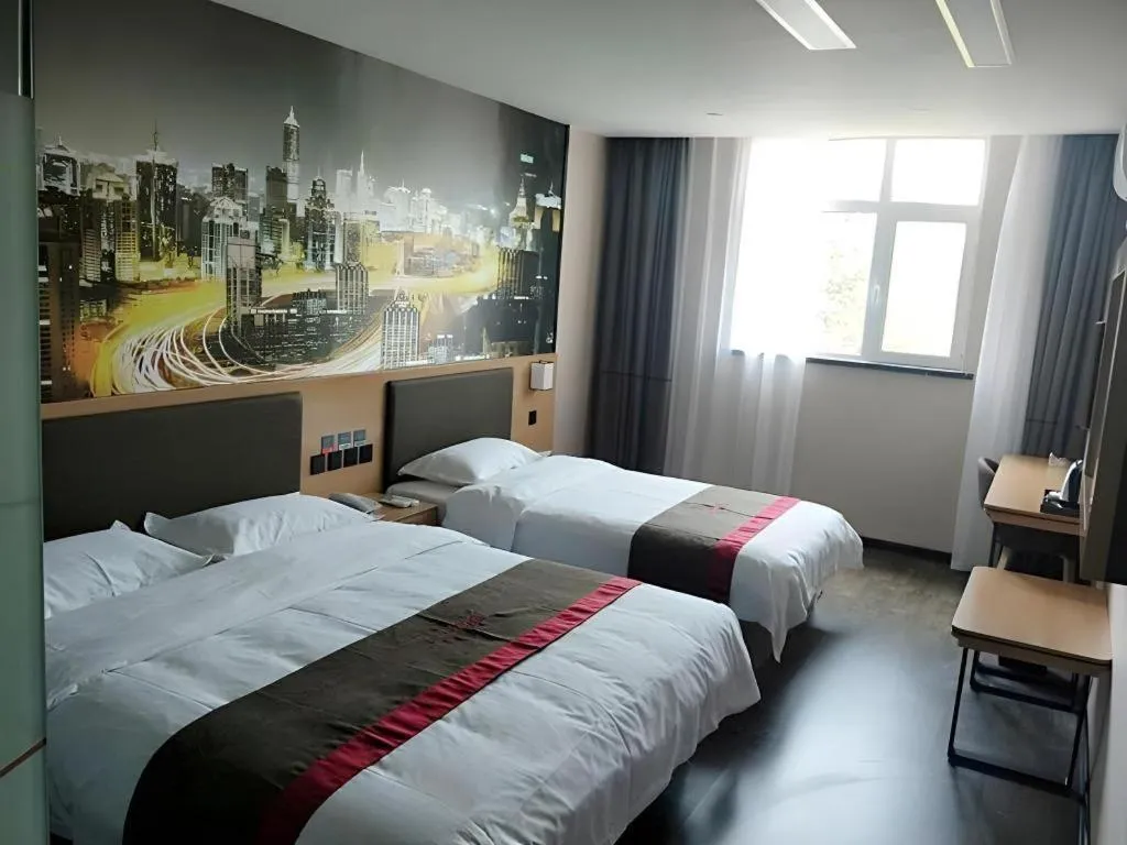Bed in Thank Inn Hotel Hebei Hengshui Development Zone Baoyun Street Hengbai