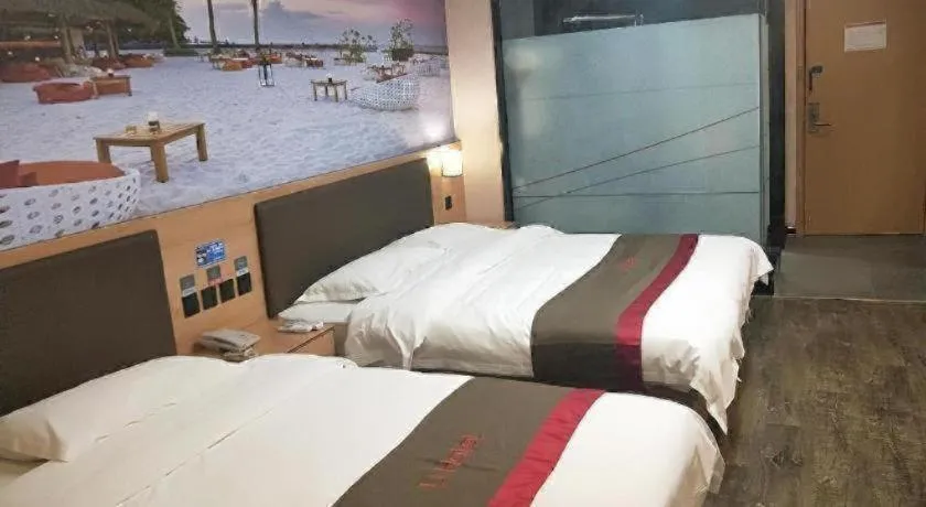 Bed in Thank Inn Hotel Hebei Hengshui Development Zone Baoyun Street Hengbai