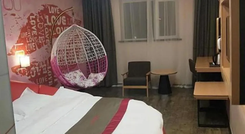 Bed in Thank Inn Hotel Hebei Hengshui Development Zone Baoyun Street Hengbai