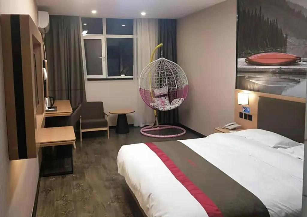 Bed in Thank Inn Hotel Hebei Hengshui Development Zone Baoyun Street Hengbai