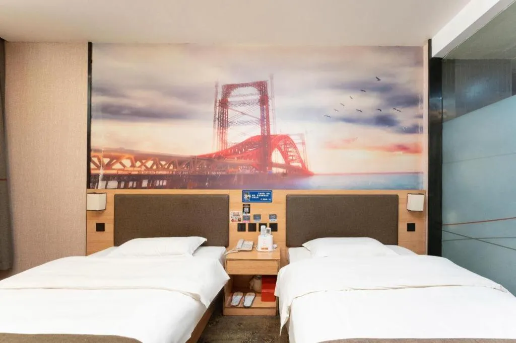 Bed in Thank Inn Hotel Hebei Hengshui Development Zone Baoyun Street Hengbai