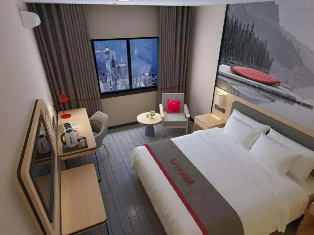 Bed in Thank Inn Hotel Hebei Hengshui Development Zone Baoyun Street Hengbai