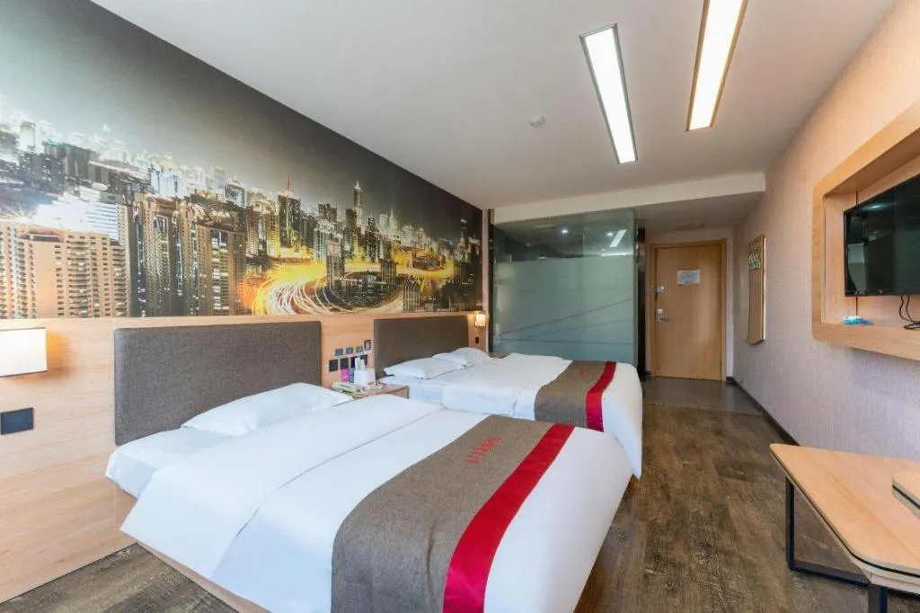 Bed in Thank Inn Hotel Hebei Hengshui Development Zone Baoyun Street Hengbai