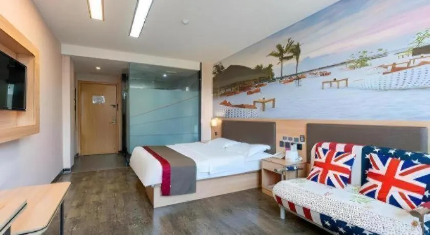 Bed in Thank Inn Hotel Hebei Hengshui Development Zone Baoyun Street Hengbai