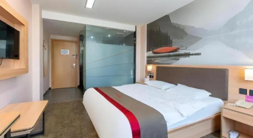 Bed in Thank Inn Hotel Hebei Hengshui Development Zone Baoyun Street Hengbai