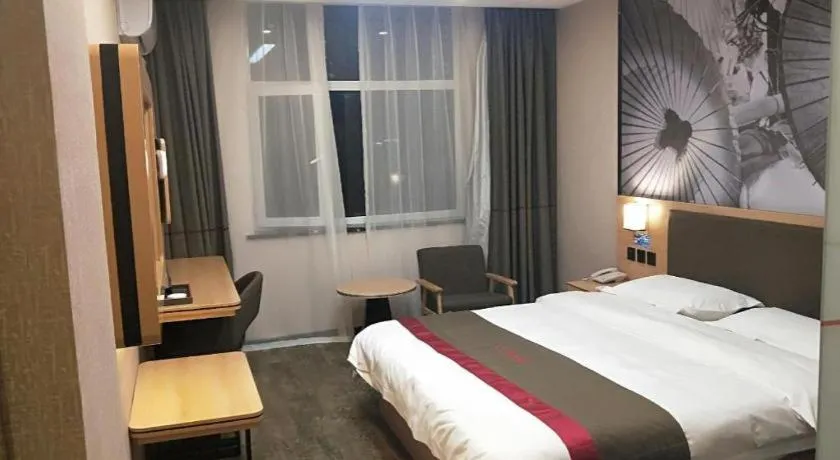 Bed in Thank Inn Hotel Hebei Hengshui Development Zone Baoyun Street Hengbai