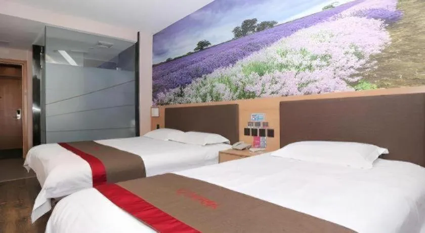 Bed in Thank Inn Hotel Hebei Hengshui Development Zone Baoyun Street Hengbai