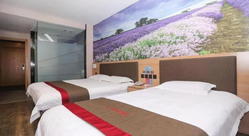 Bed in Thank Inn Hotel Hebei Hengshui Development Zone Baoyun Street Hengbai