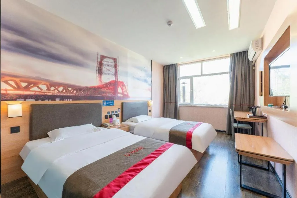 Bed in Thank Inn Hotel Hebei Hengshui Development Zone Baoyun Street Hengbai