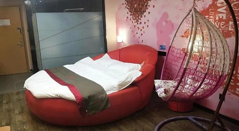 Bed in Thank Inn Hotel Hebei Hengshui Development Zone Baoyun Street Hengbai